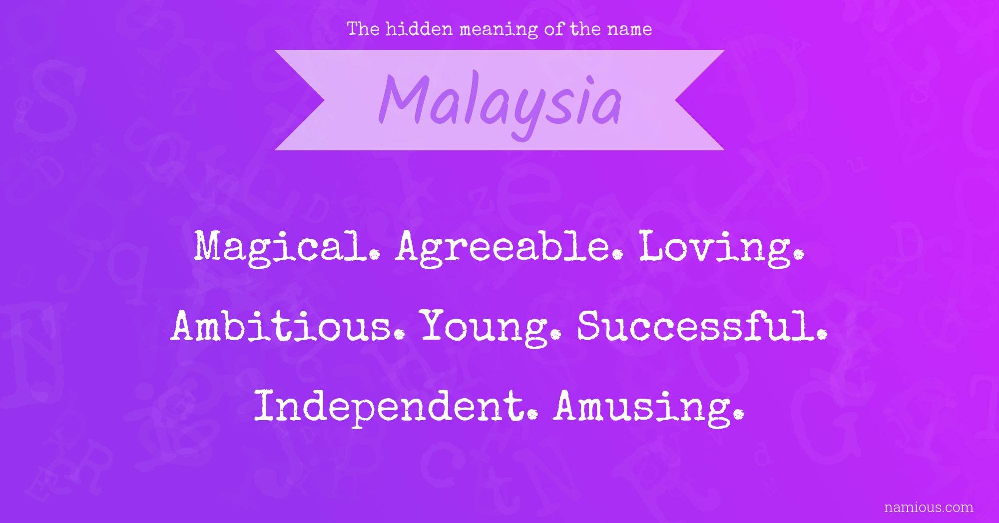 The hidden meaning of the name Malaysia