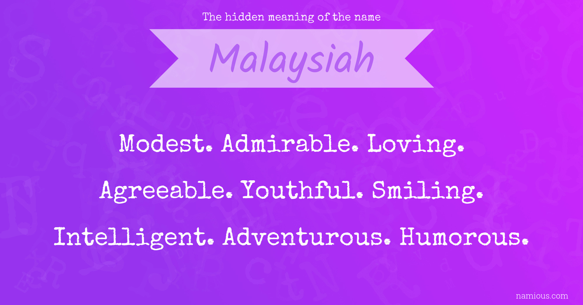 The hidden meaning of the name Malaysiah