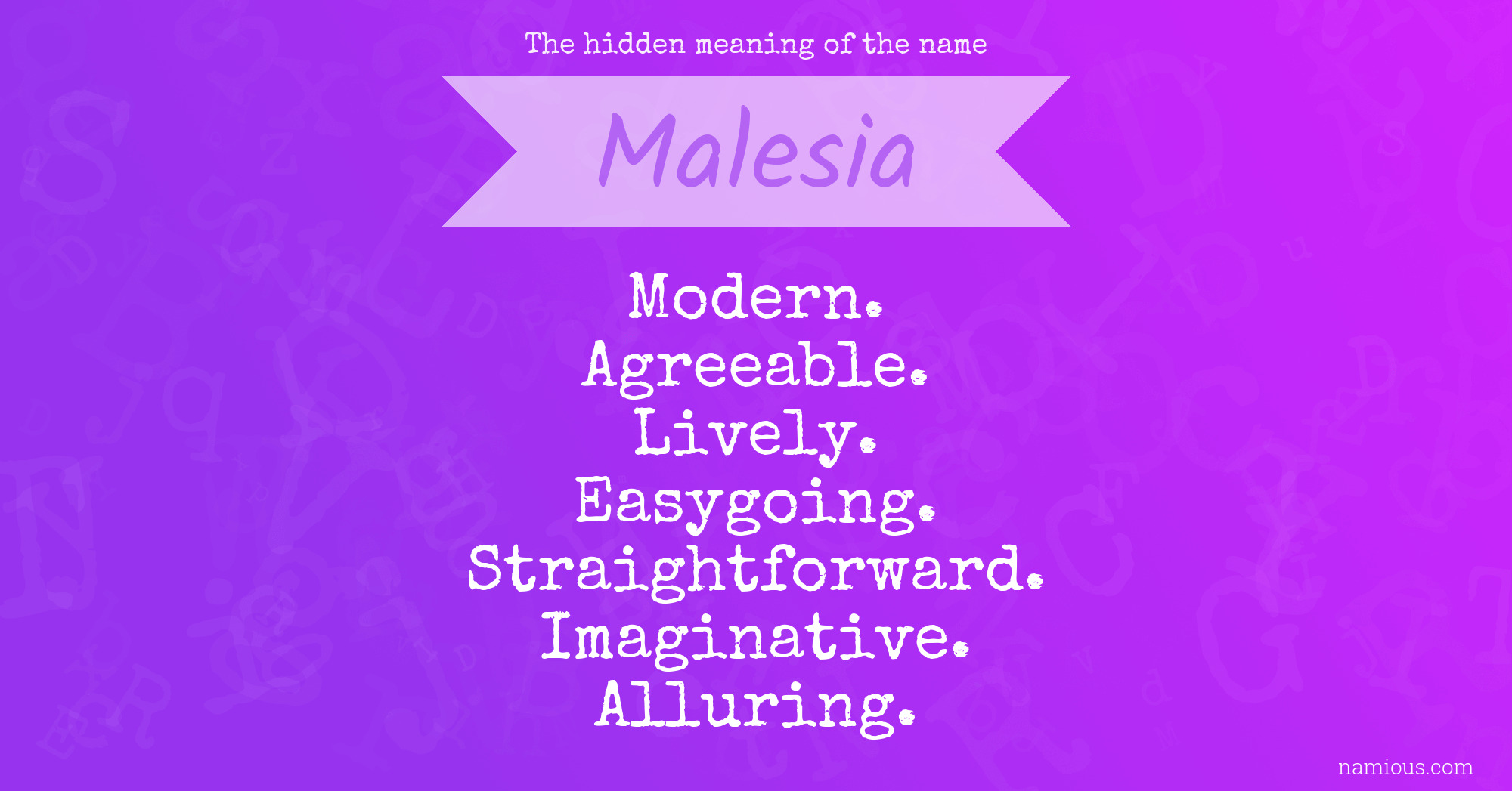 The hidden meaning of the name Malesia