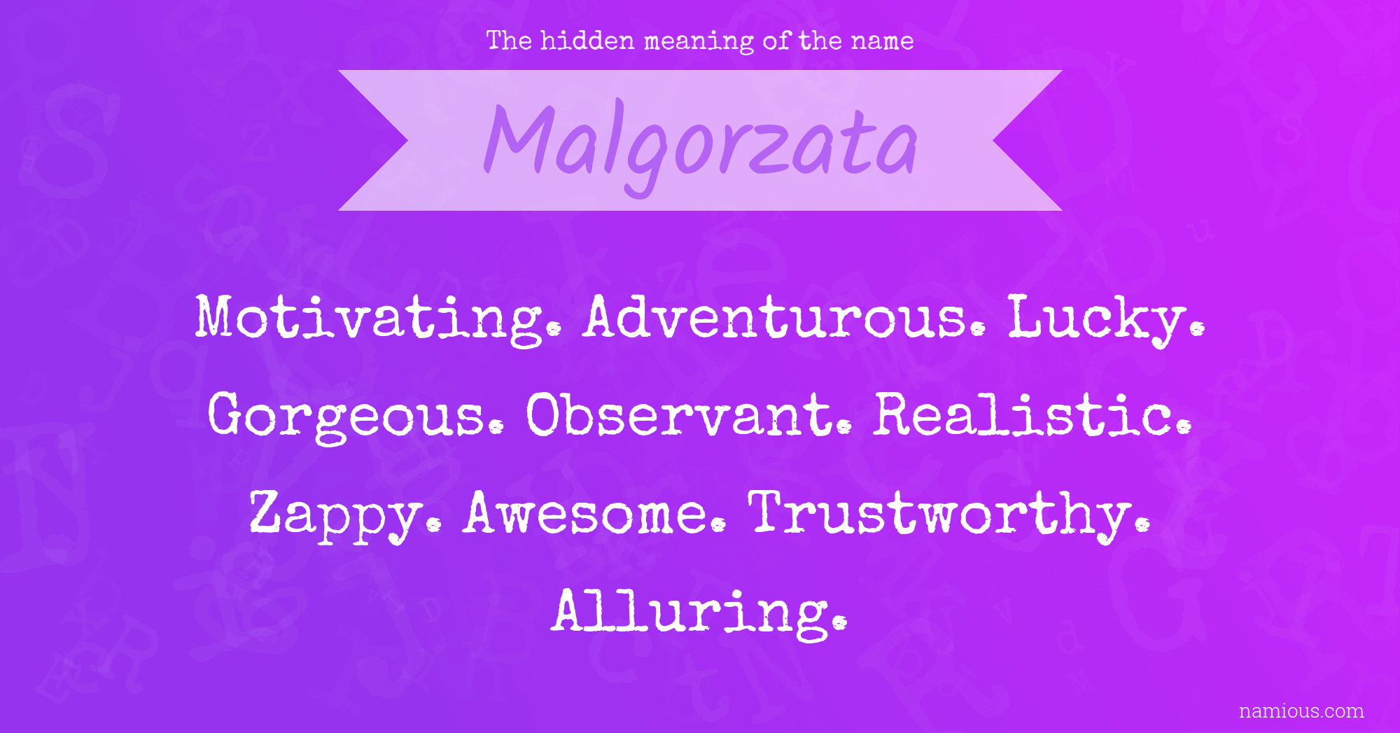 The hidden meaning of the name Malgorzata