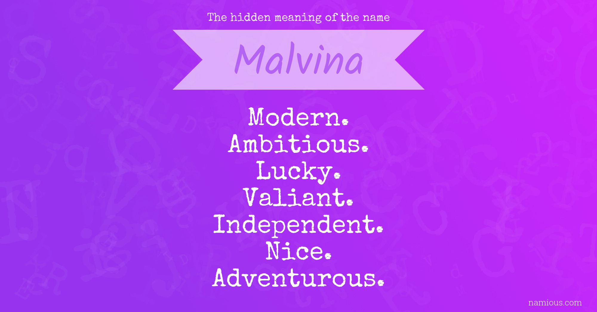 The hidden meaning of the name Malvina