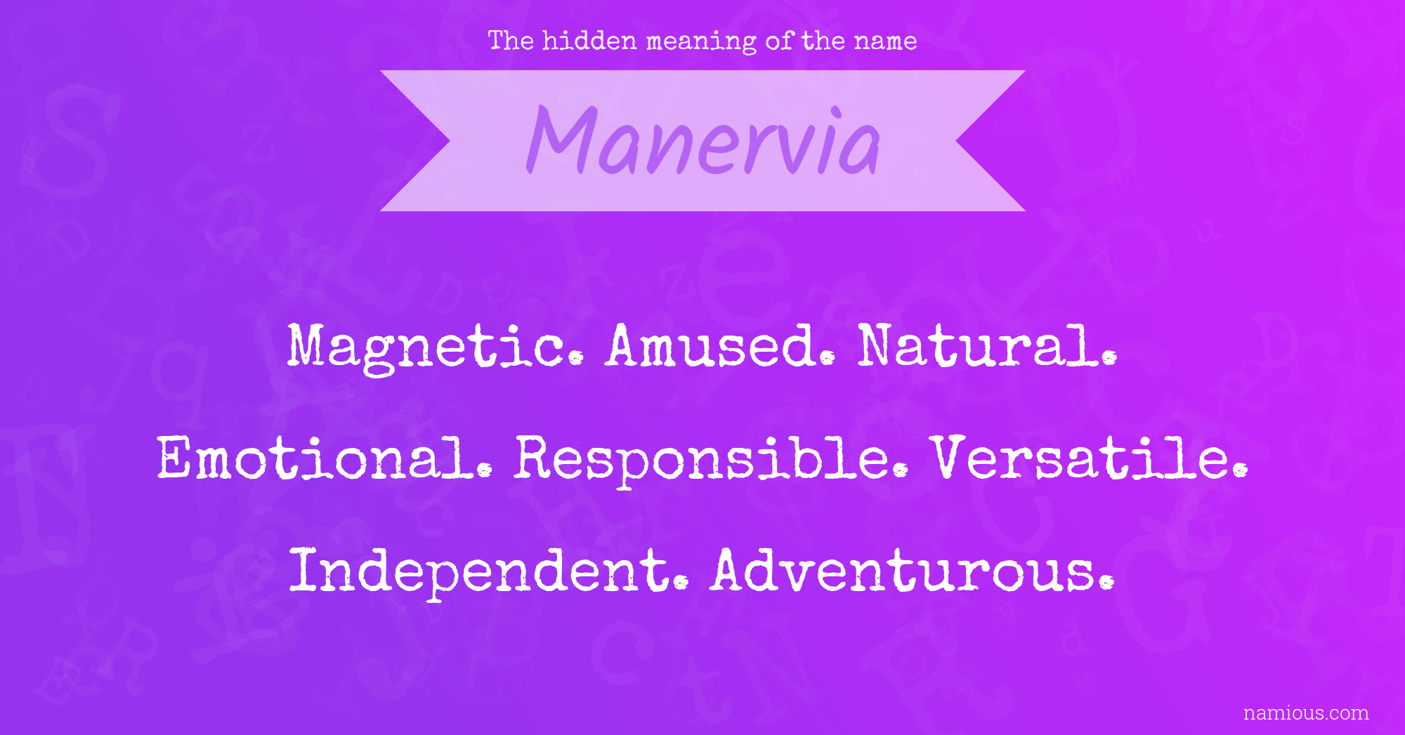 The hidden meaning of the name Manervia