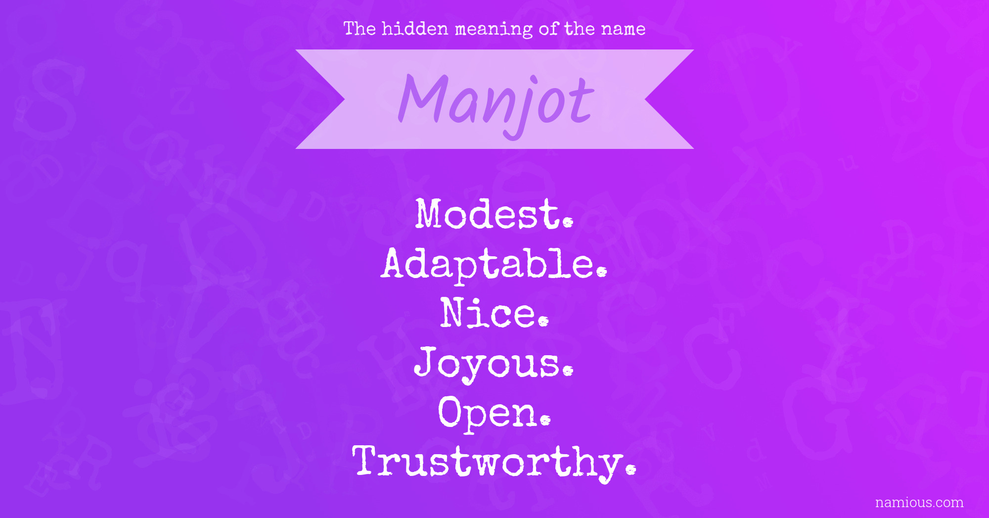 The hidden meaning of the name Manjot