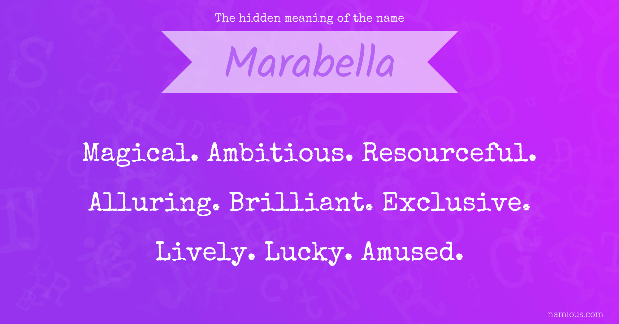 The hidden meaning of the name Marabella