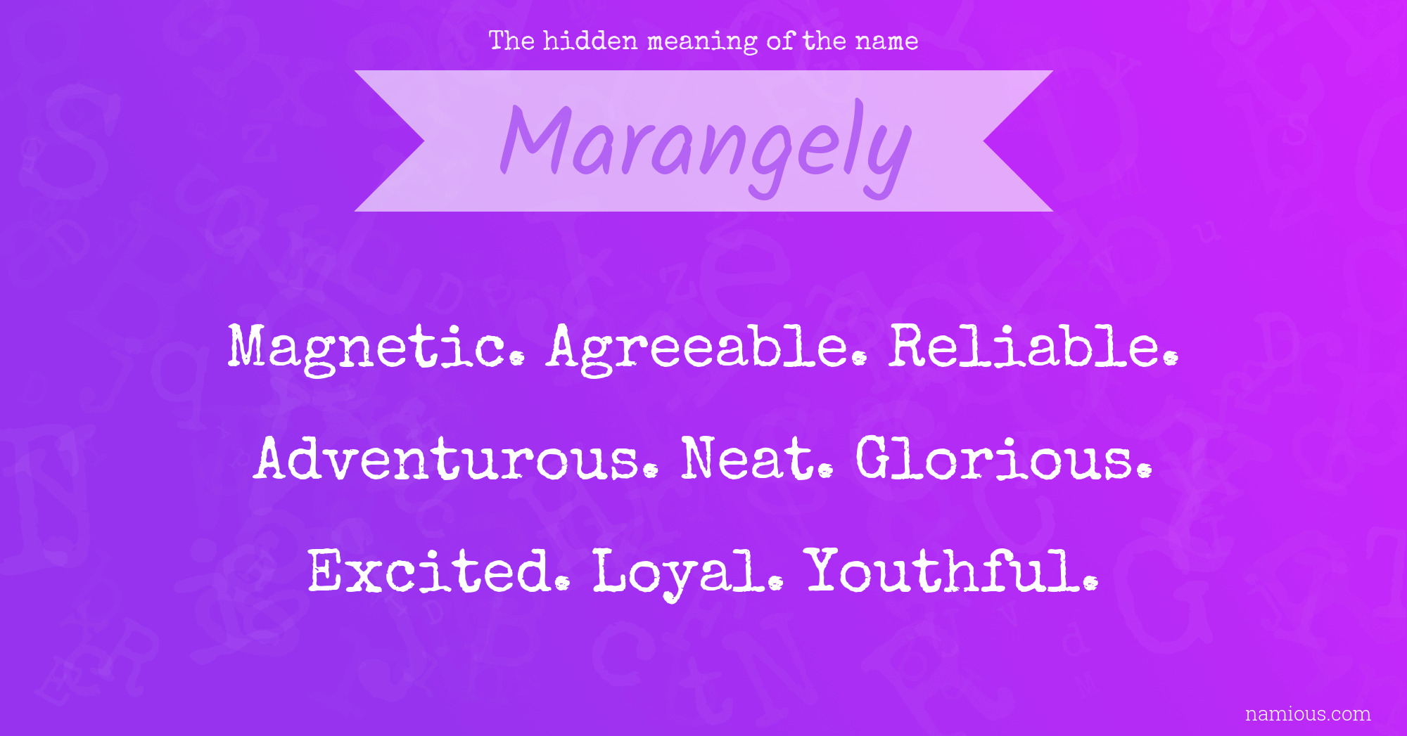 The hidden meaning of the name Marangely