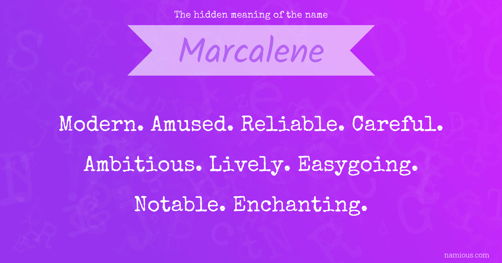 The hidden meaning of the name Marcalene