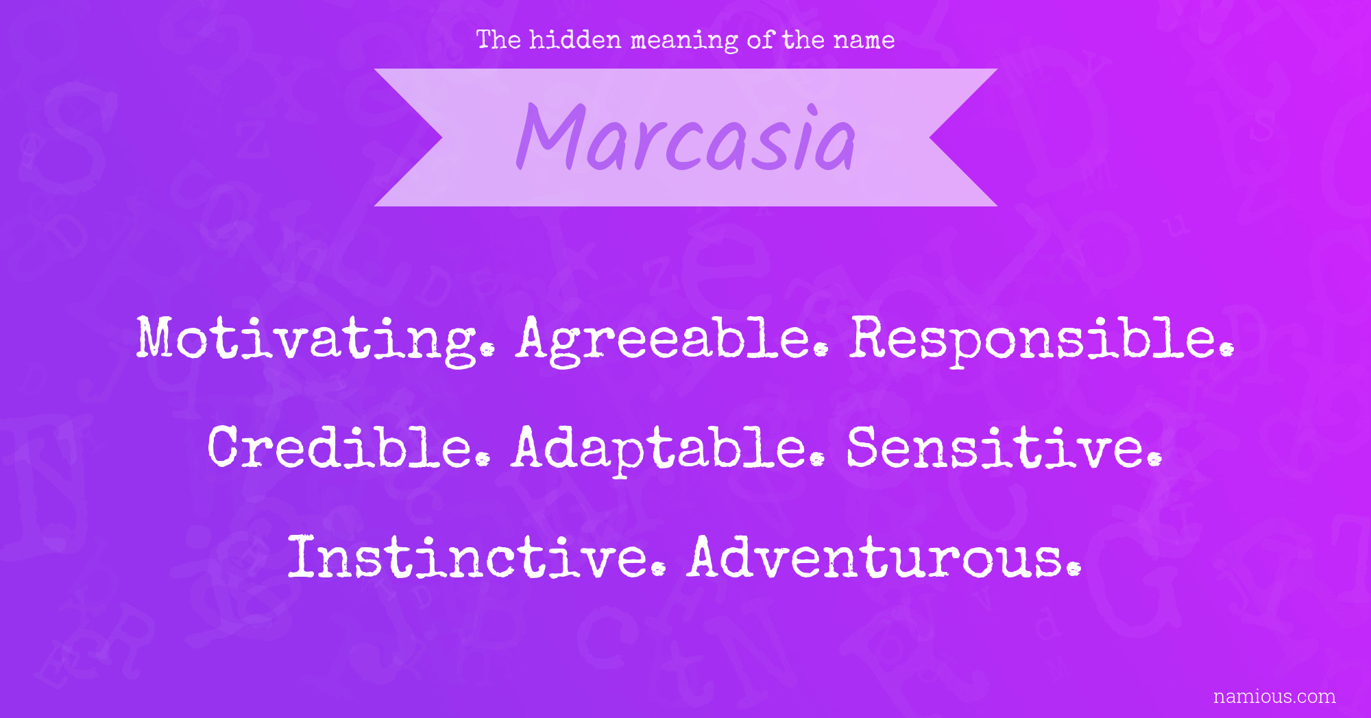 The hidden meaning of the name Marcasia