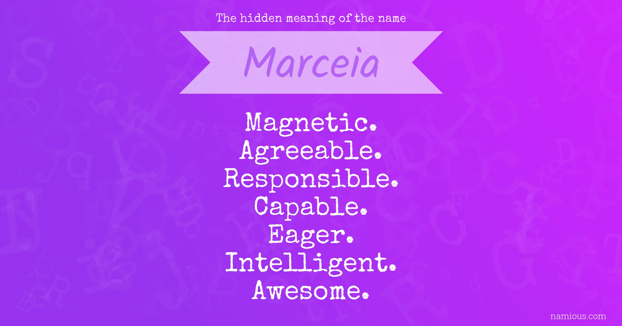 The hidden meaning of the name Marceia