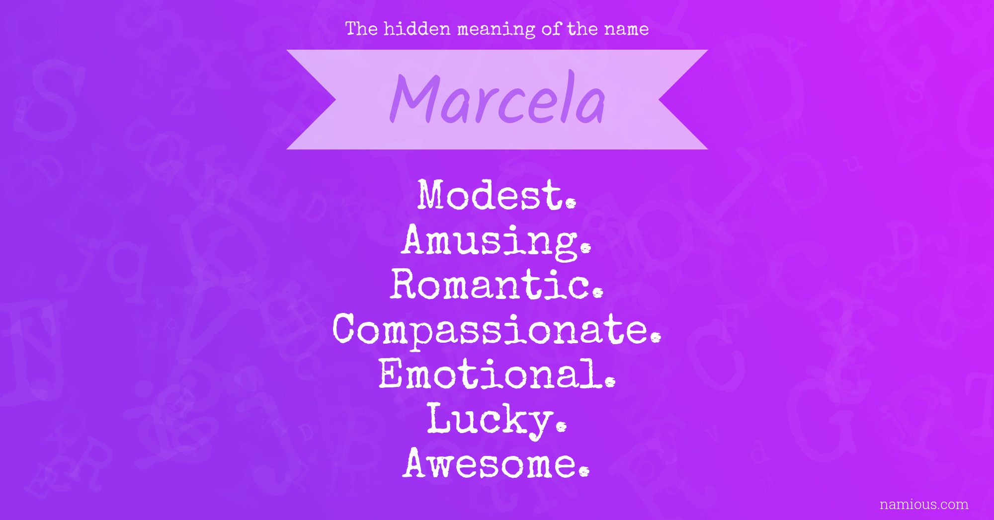 The hidden meaning of the name Marcela