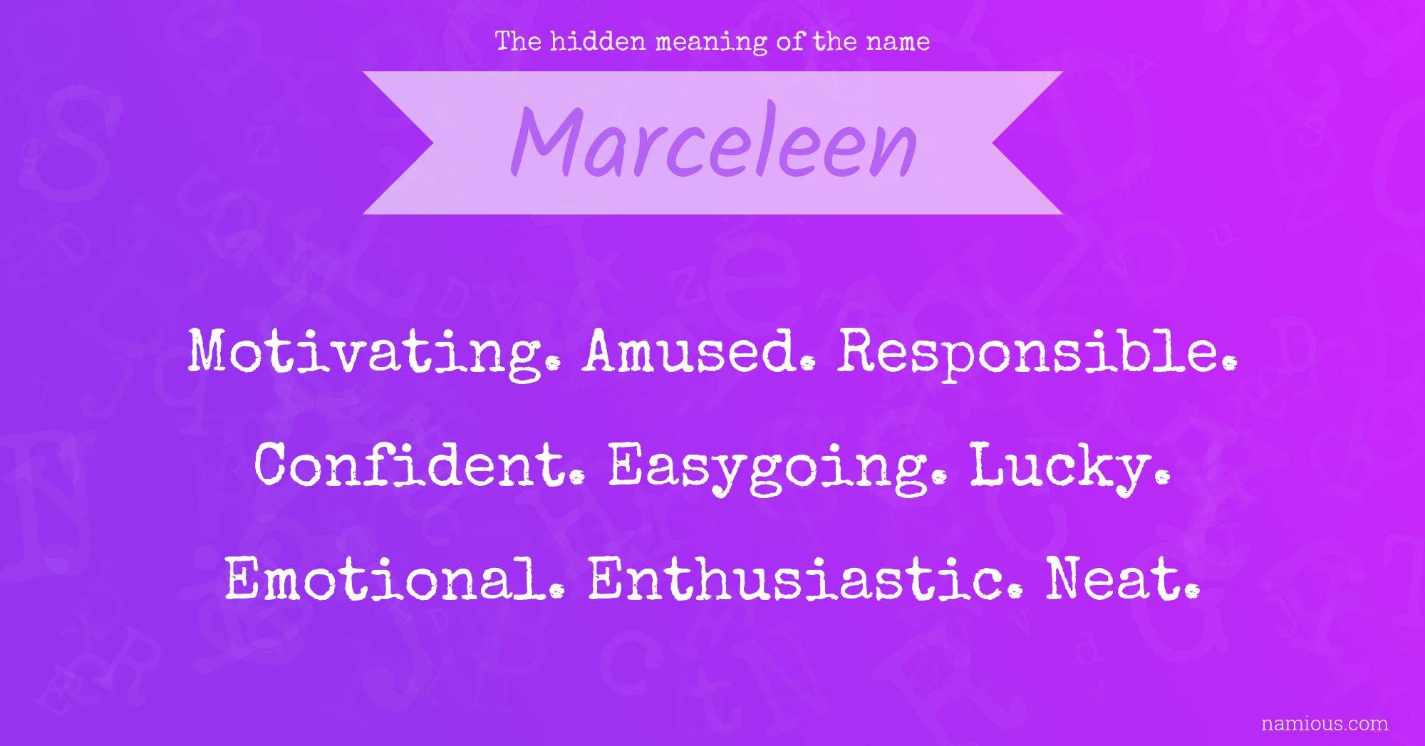 The hidden meaning of the name Marceleen