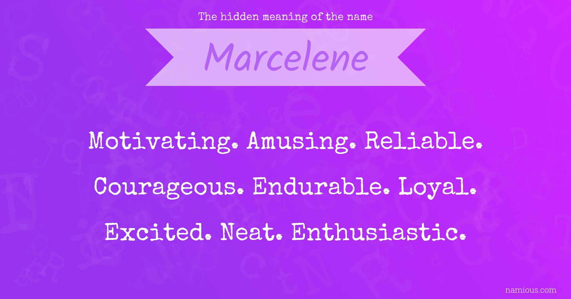 The hidden meaning of the name Marcelene