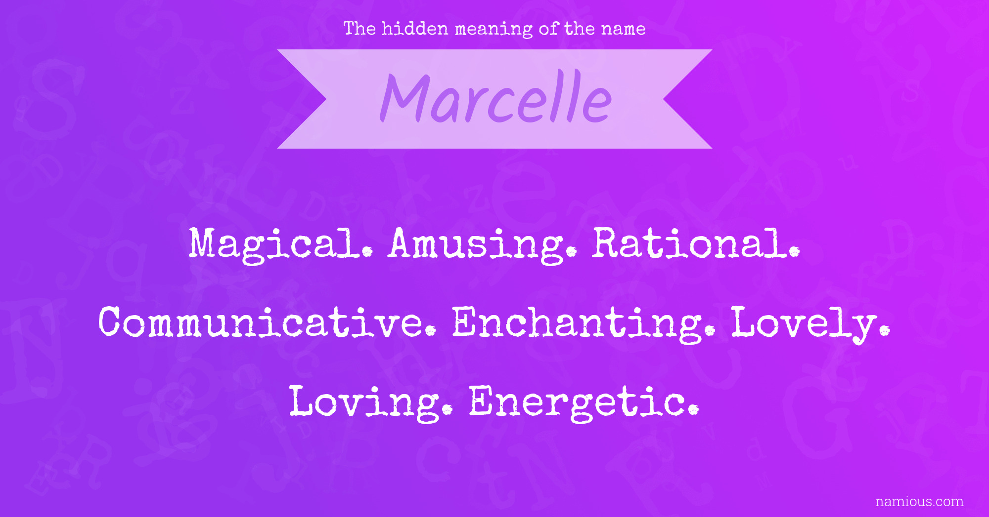 The hidden meaning of the name Marcelle