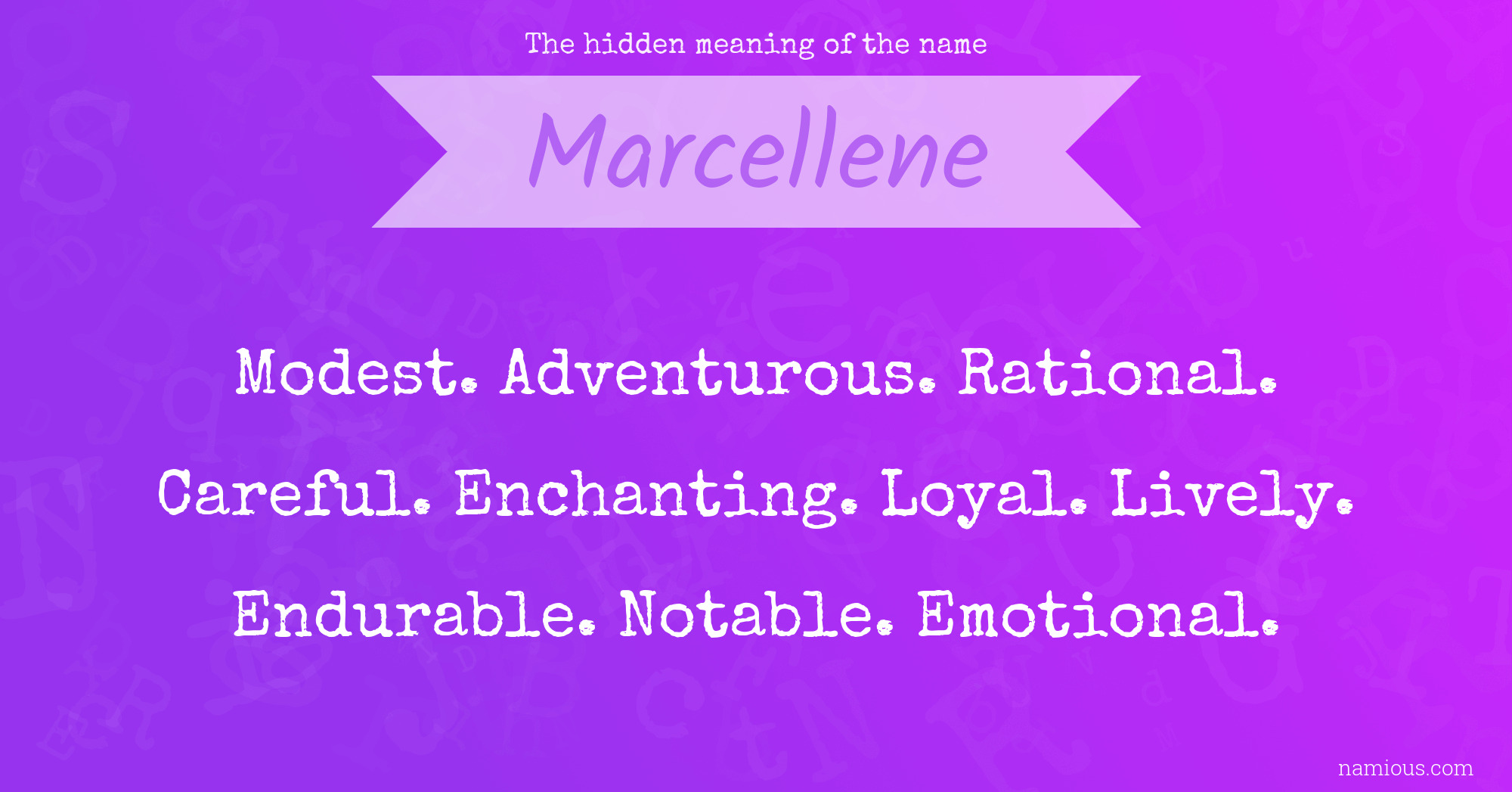 The hidden meaning of the name Marcellene