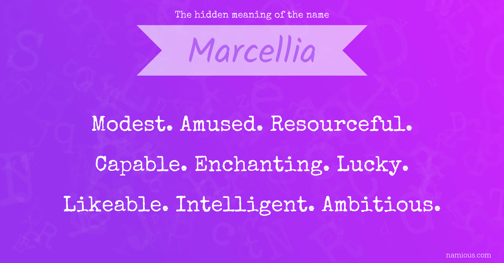 The hidden meaning of the name Marcellia