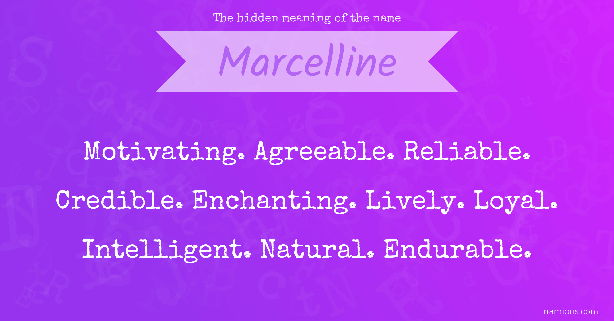 The hidden meaning of the name Marcelline