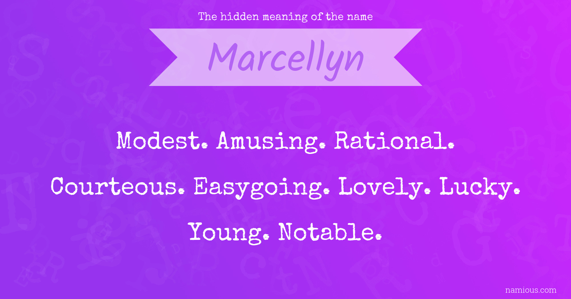 The hidden meaning of the name Marcellyn