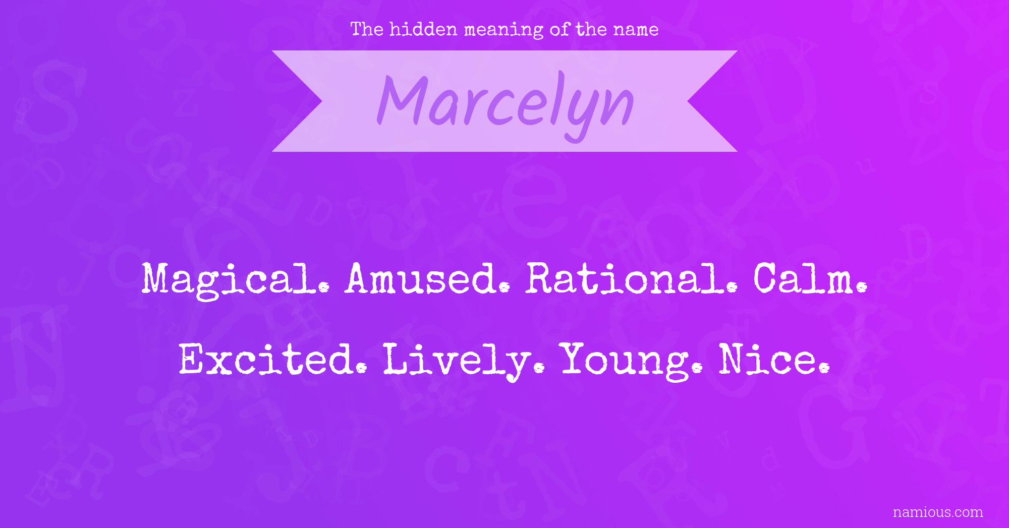 The hidden meaning of the name Marcelyn