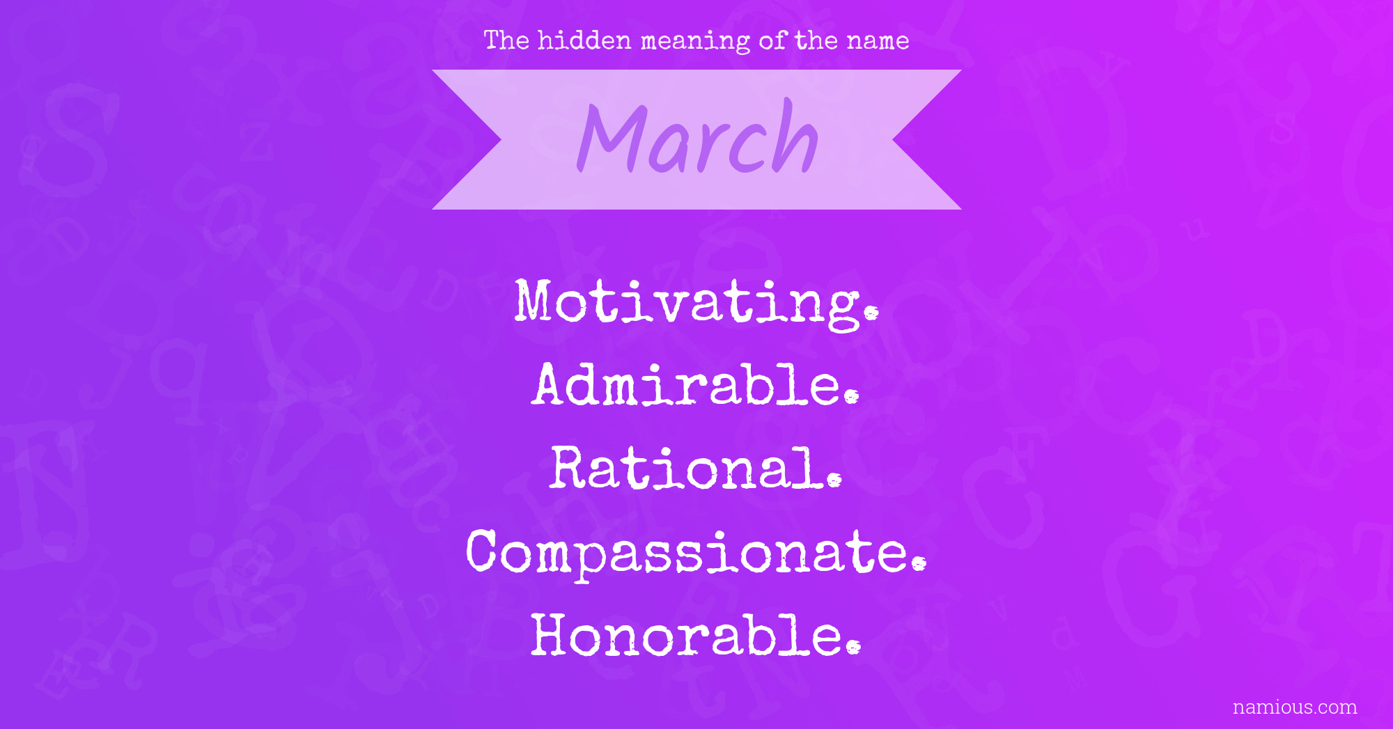 The hidden meaning of the name March