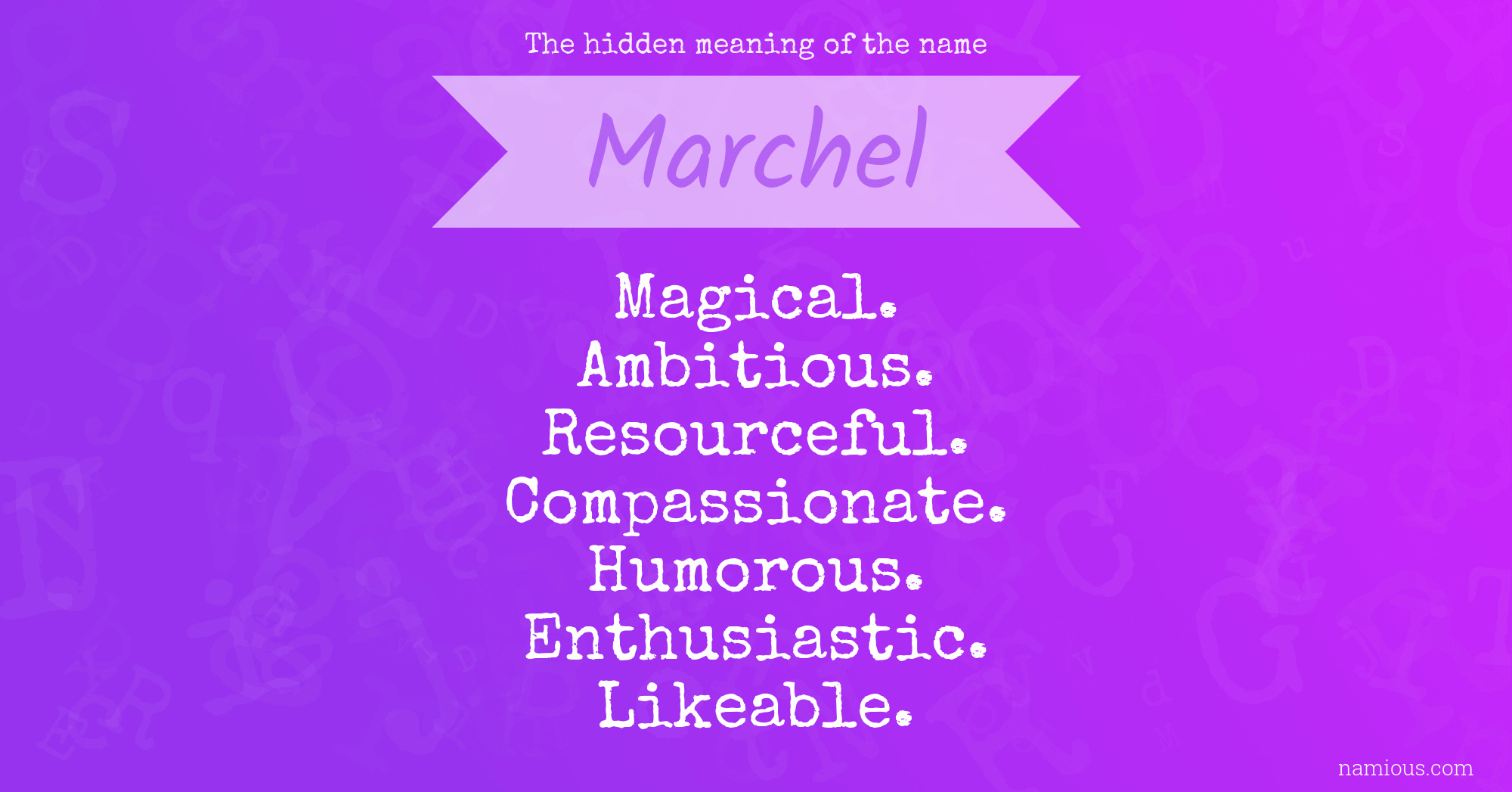 The hidden meaning of the name Marchel