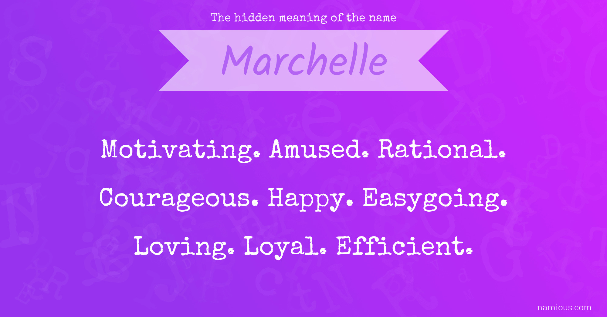 The hidden meaning of the name Marchelle