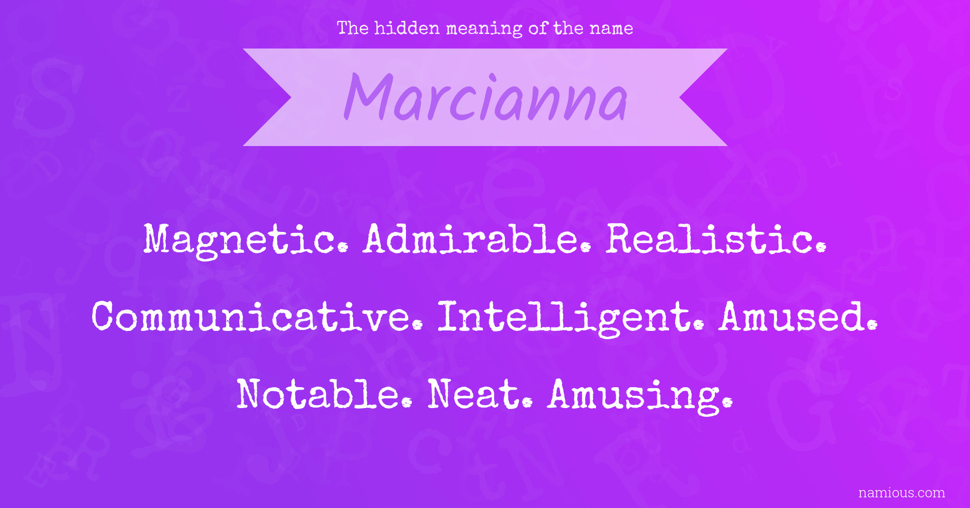 The hidden meaning of the name Marcianna