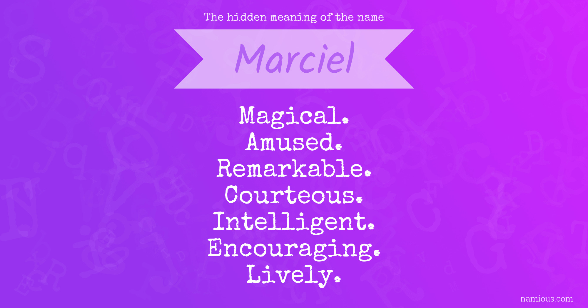 The hidden meaning of the name Marciel