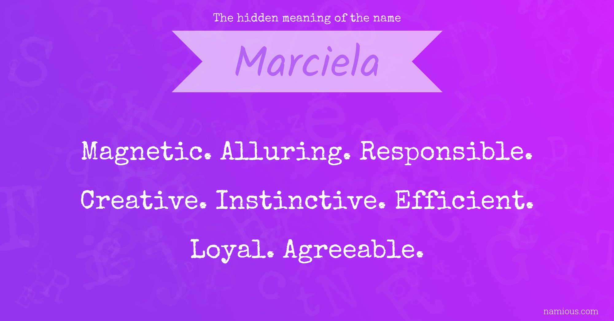 The hidden meaning of the name Marciela