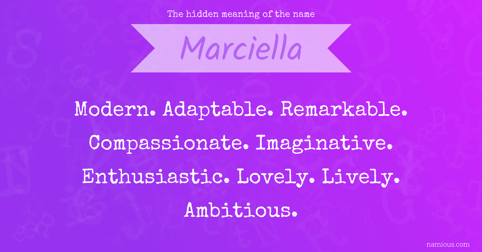 The hidden meaning of the name Marciella