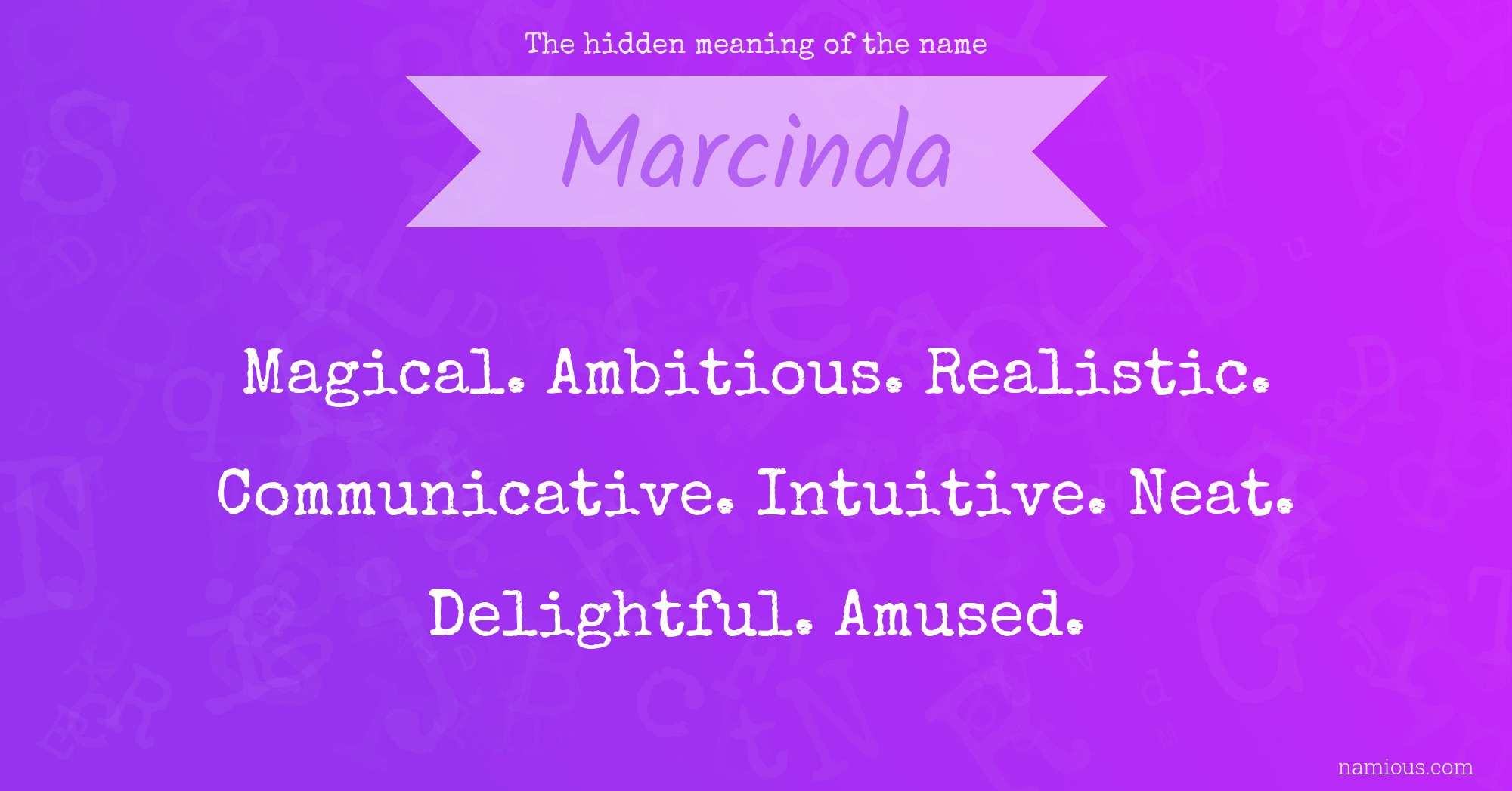 The hidden meaning of the name Marcinda