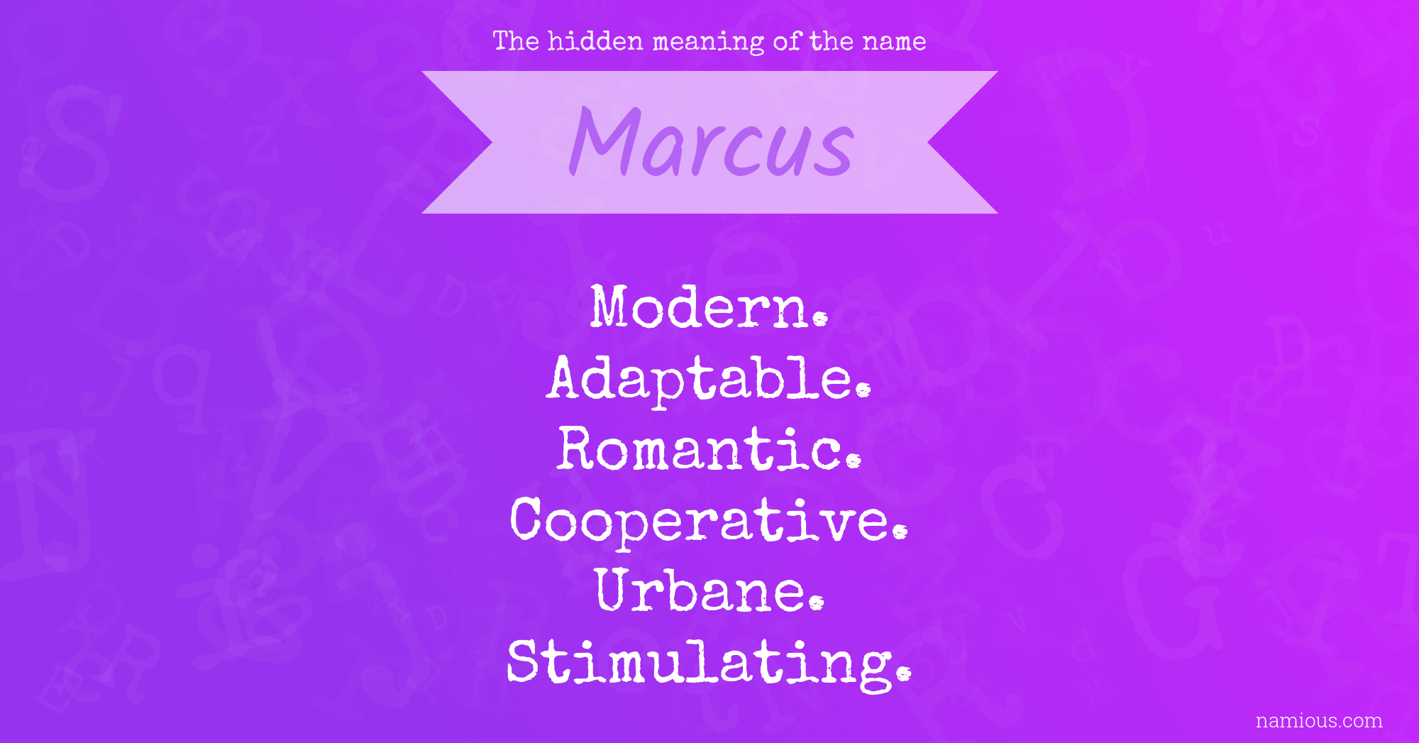 The hidden meaning of the name Marcus