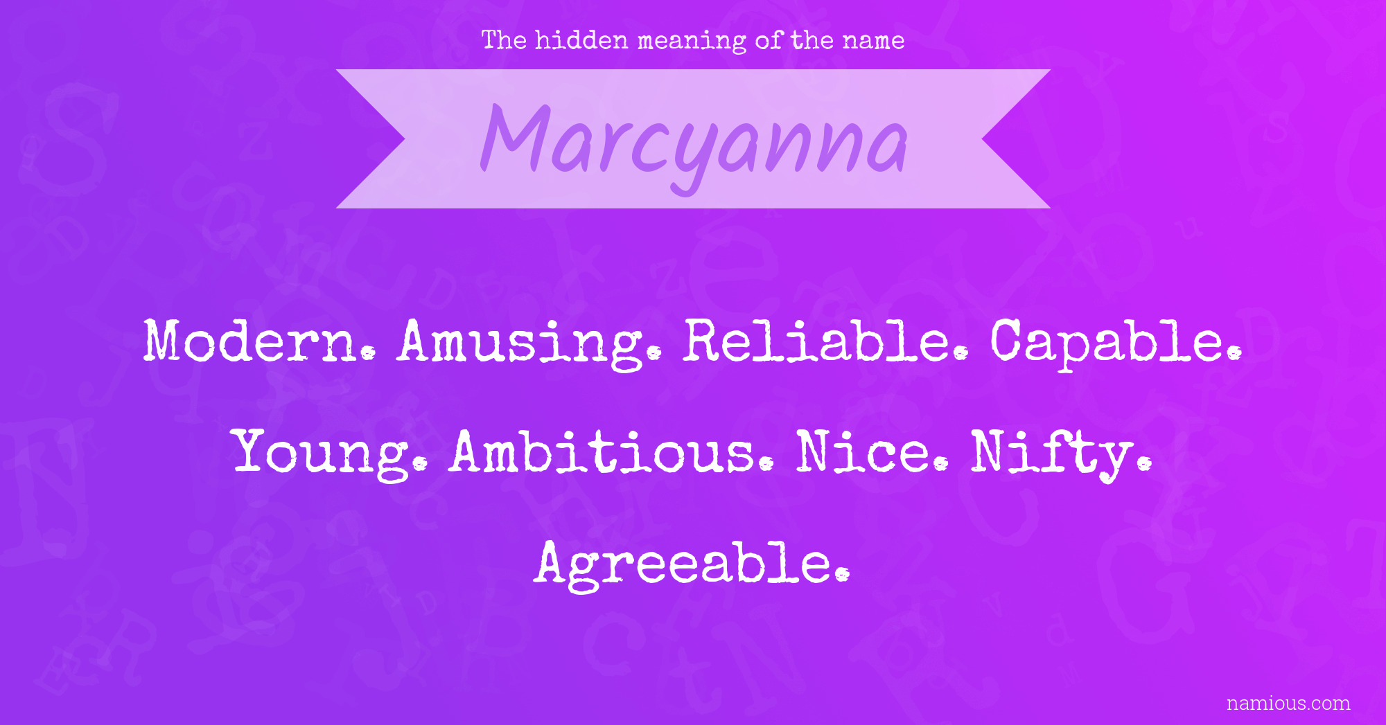 The hidden meaning of the name Marcyanna