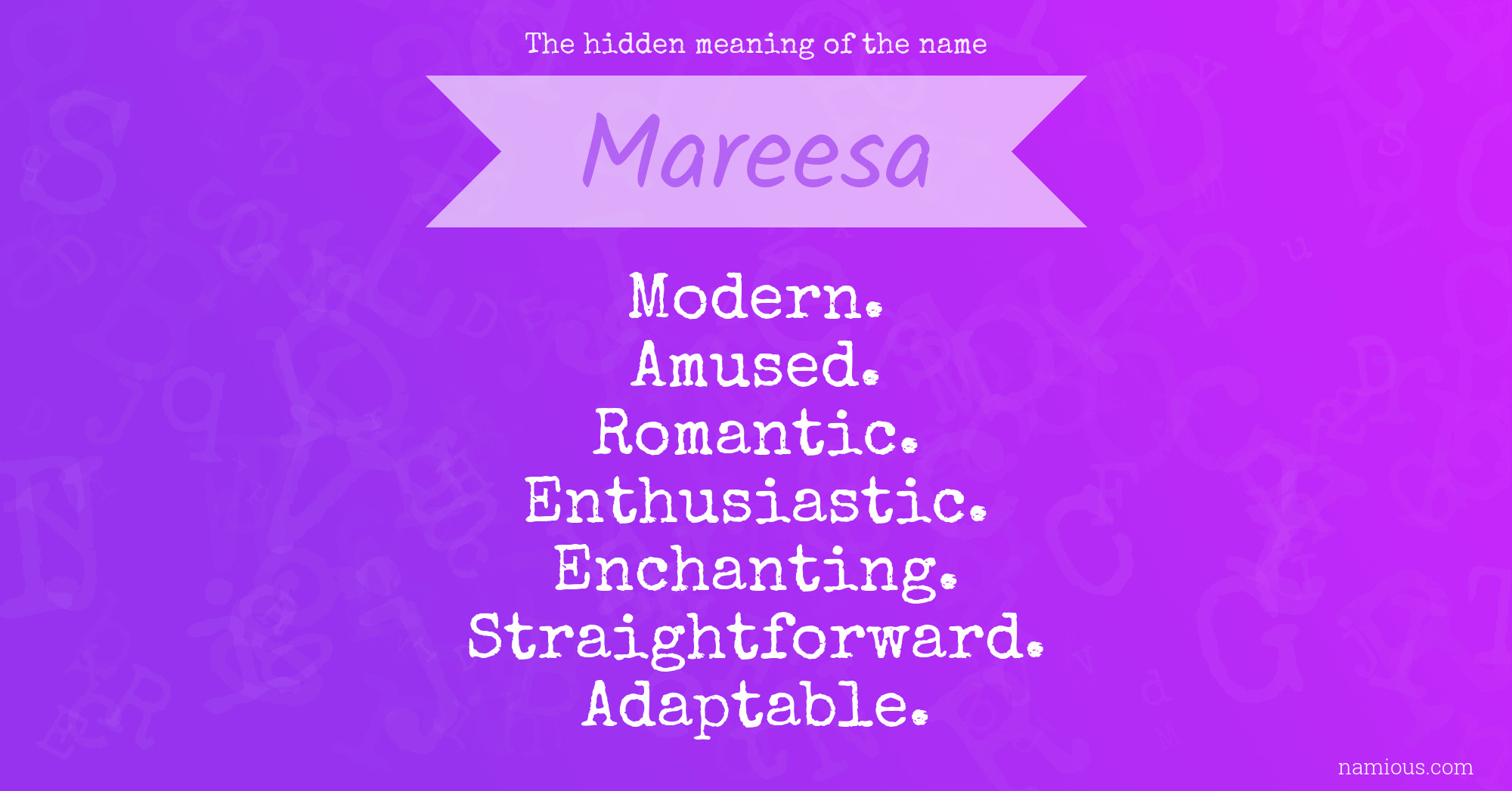 The hidden meaning of the name Mareesa