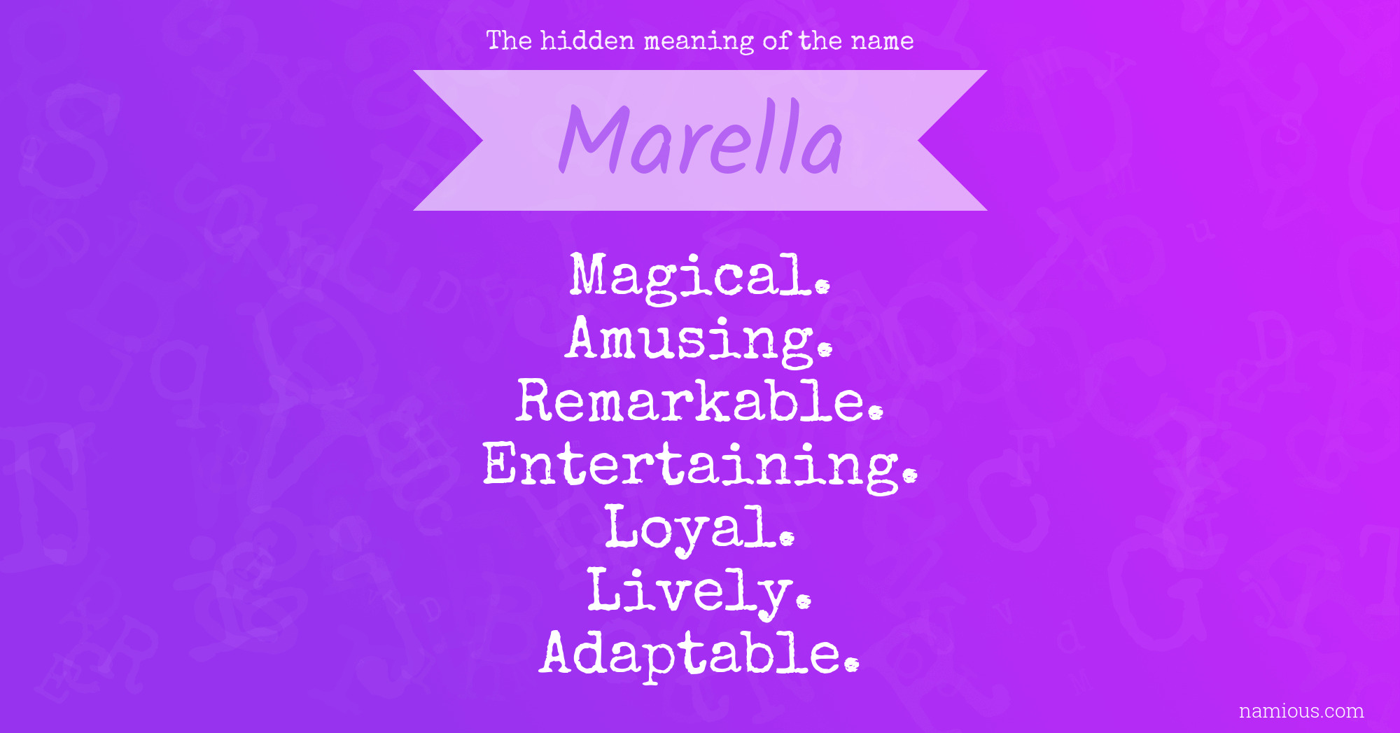 The hidden meaning of the name Marella