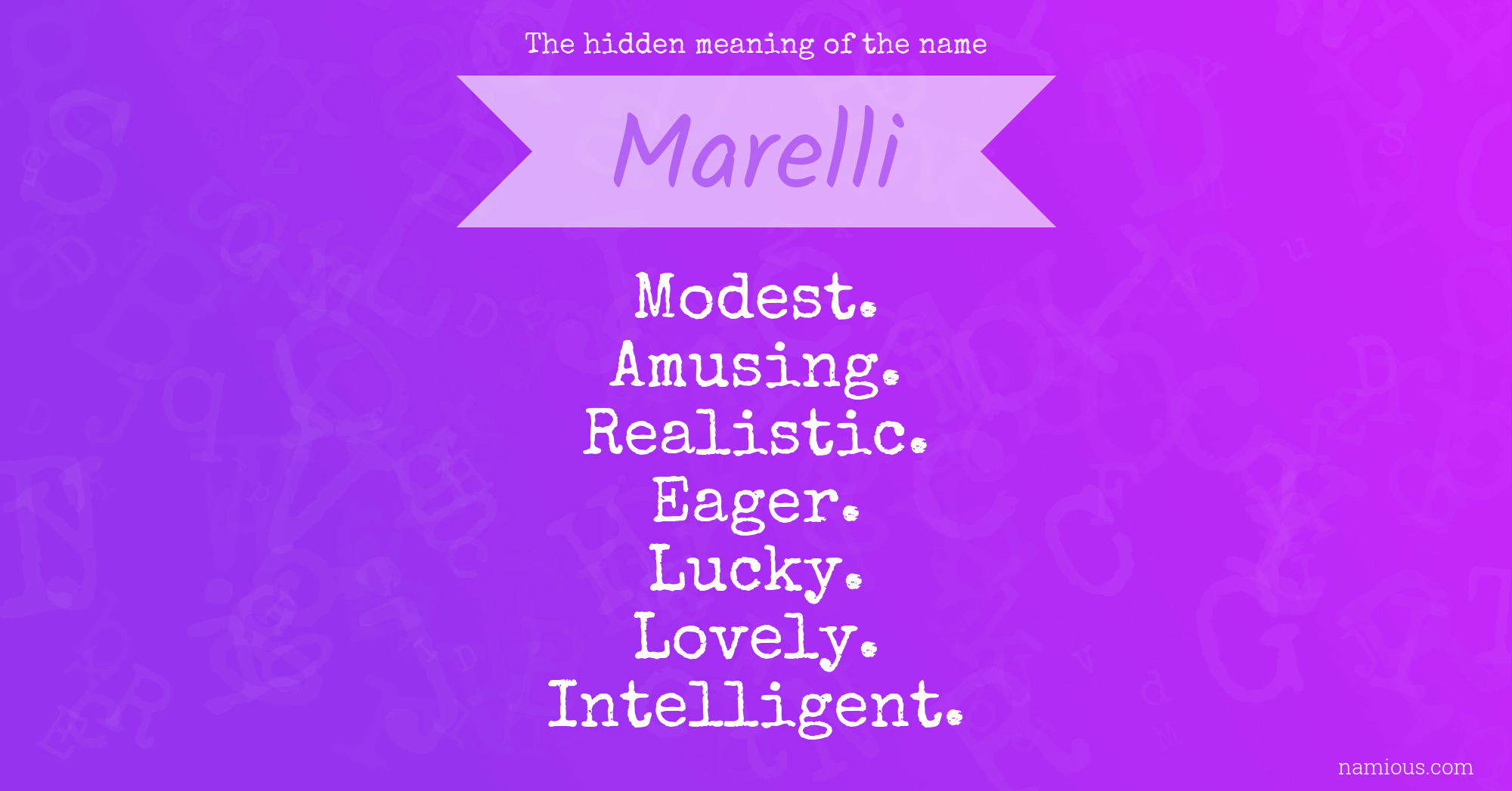 The hidden meaning of the name Marelli