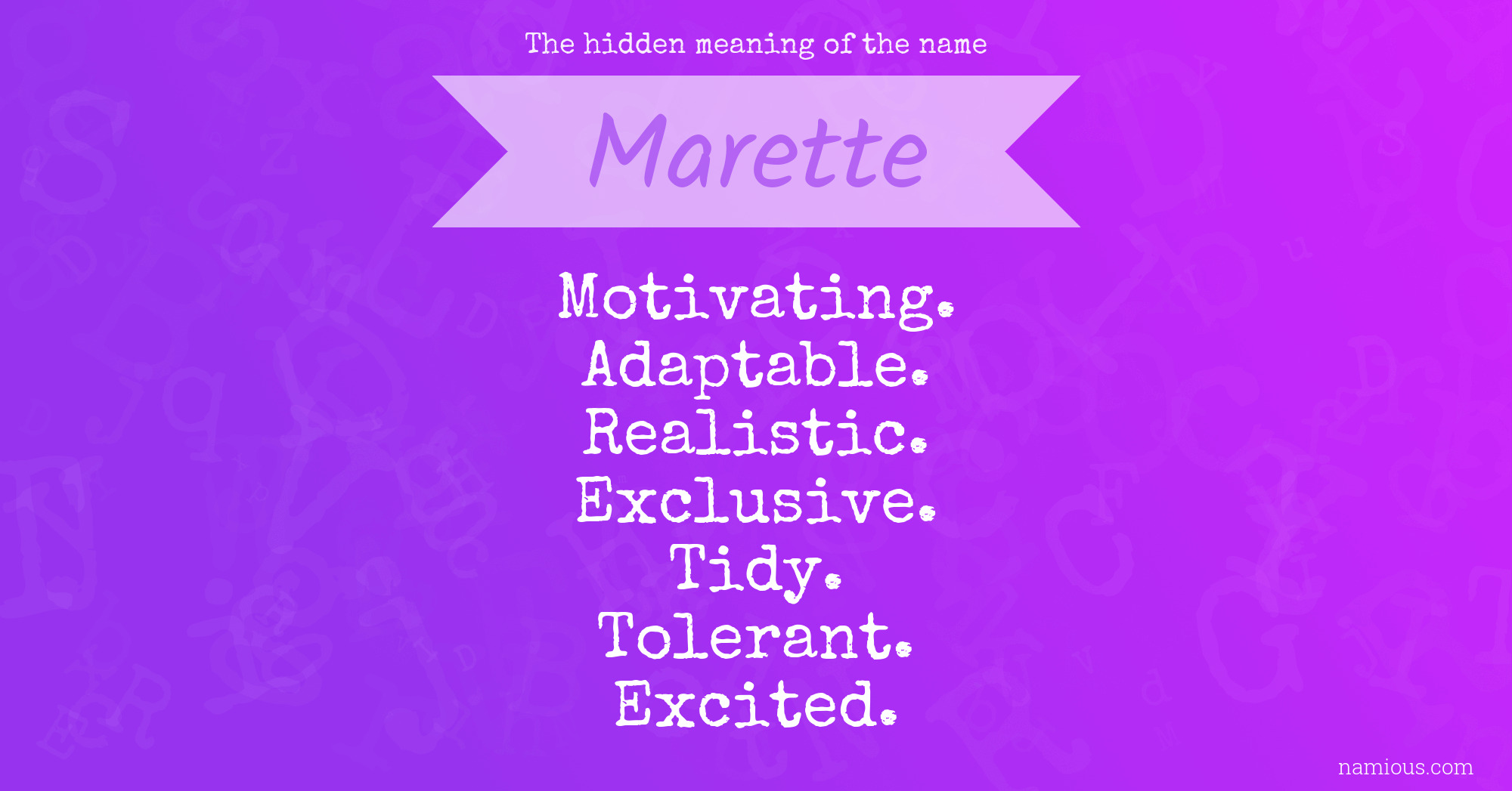 The hidden meaning of the name Marette