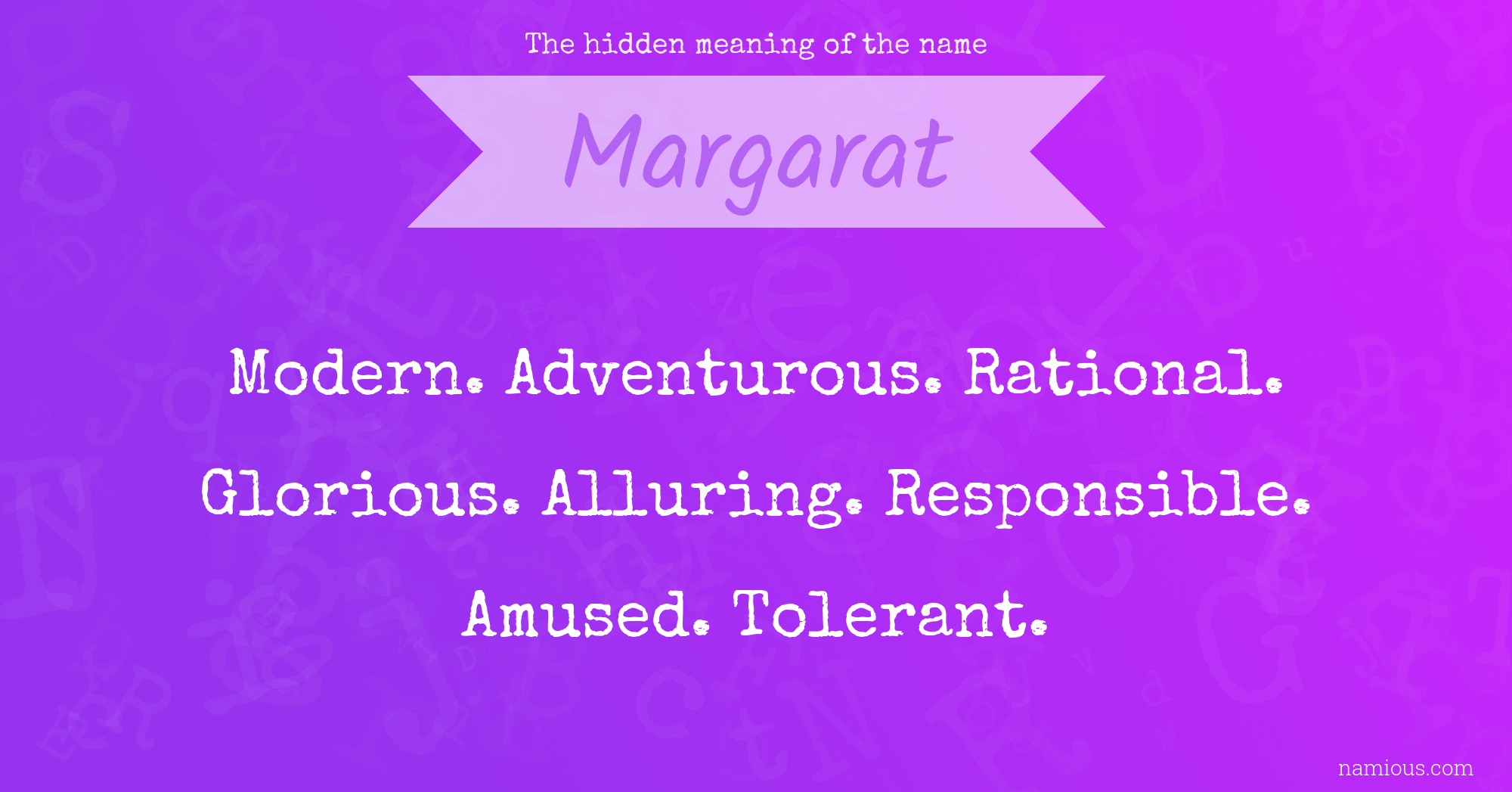 The hidden meaning of the name Margarat