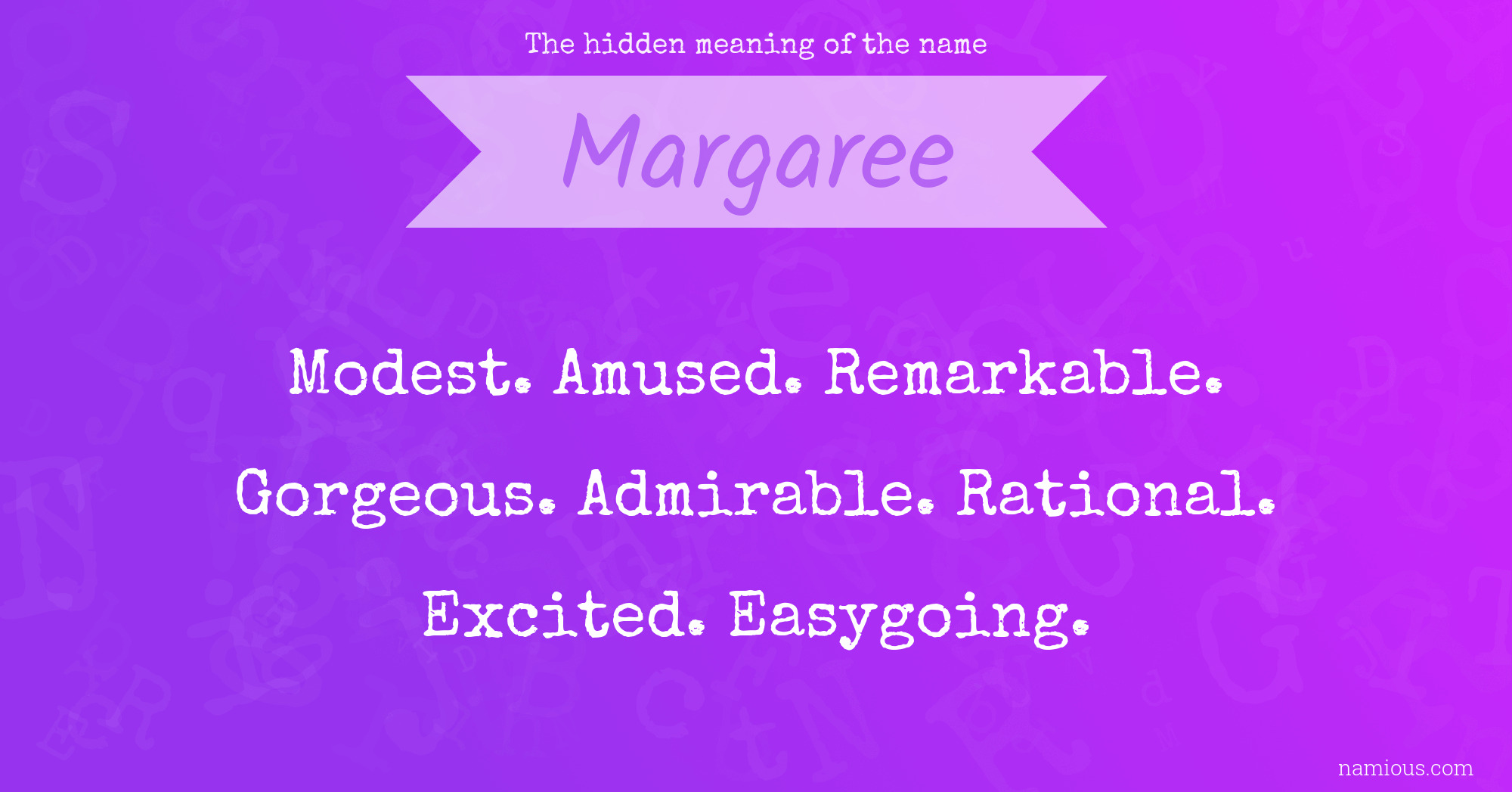 The hidden meaning of the name Margaree