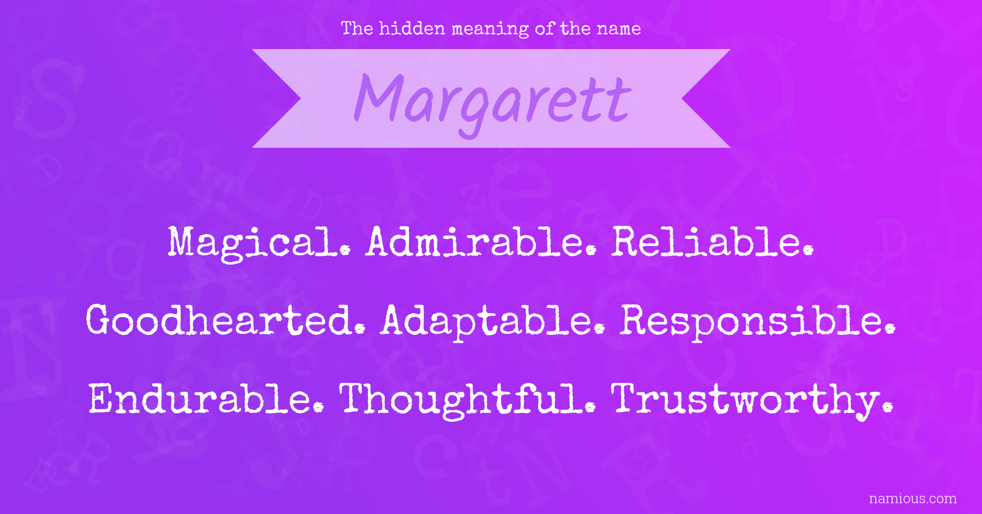 The hidden meaning of the name Margarett