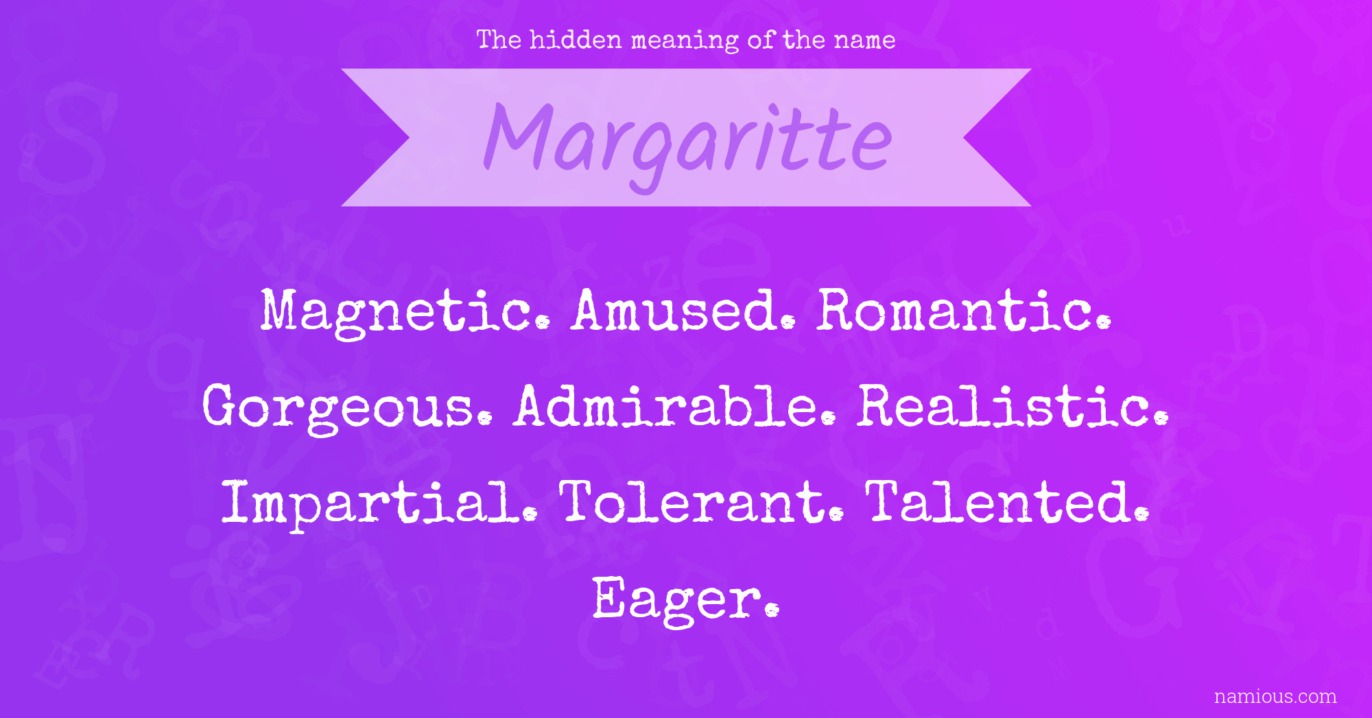 The hidden meaning of the name Margaritte