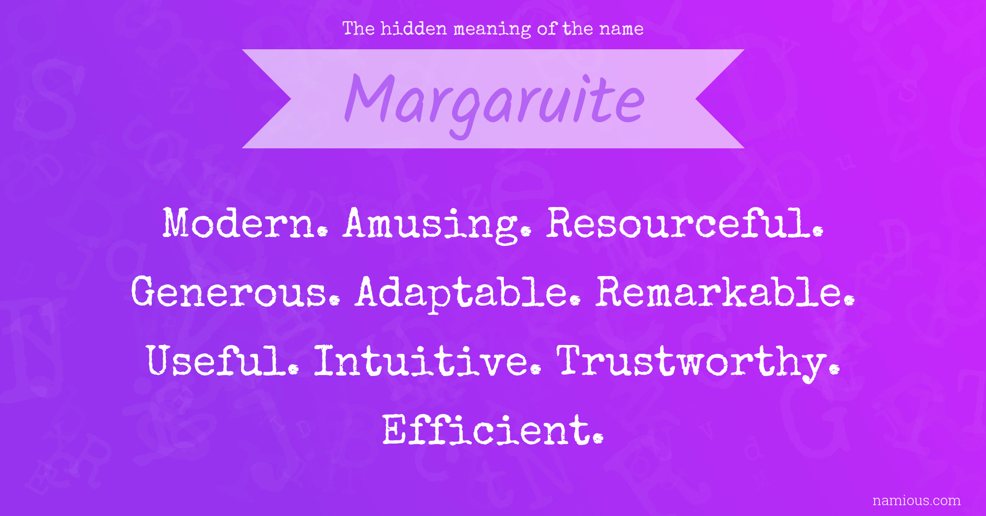 The hidden meaning of the name Margaruite