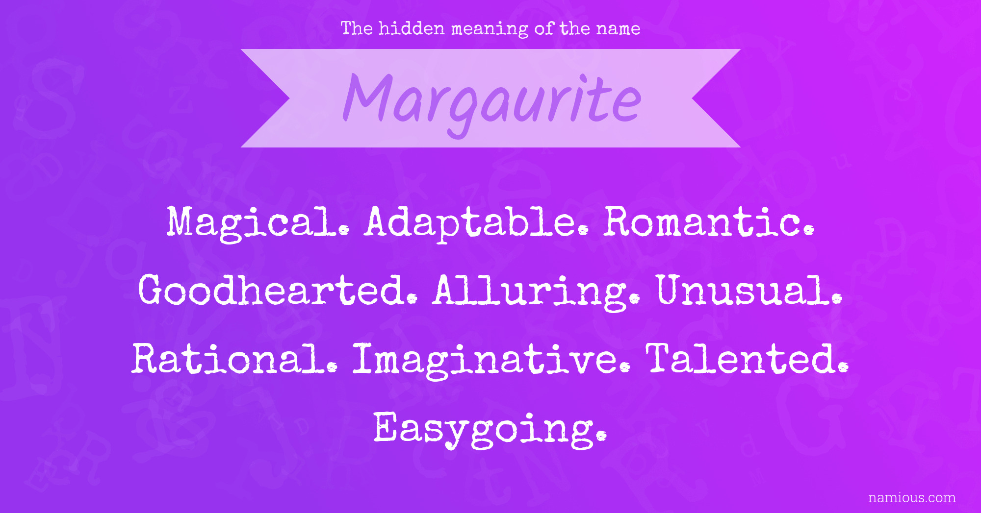 The hidden meaning of the name Margaurite