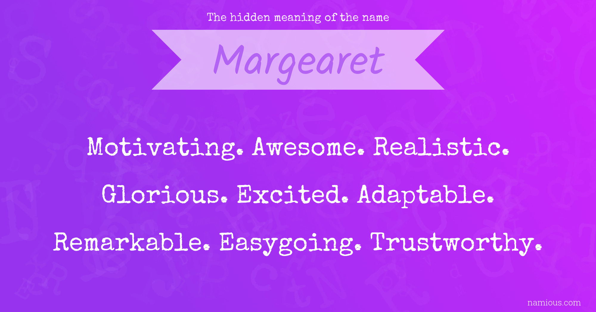 The hidden meaning of the name Margearet