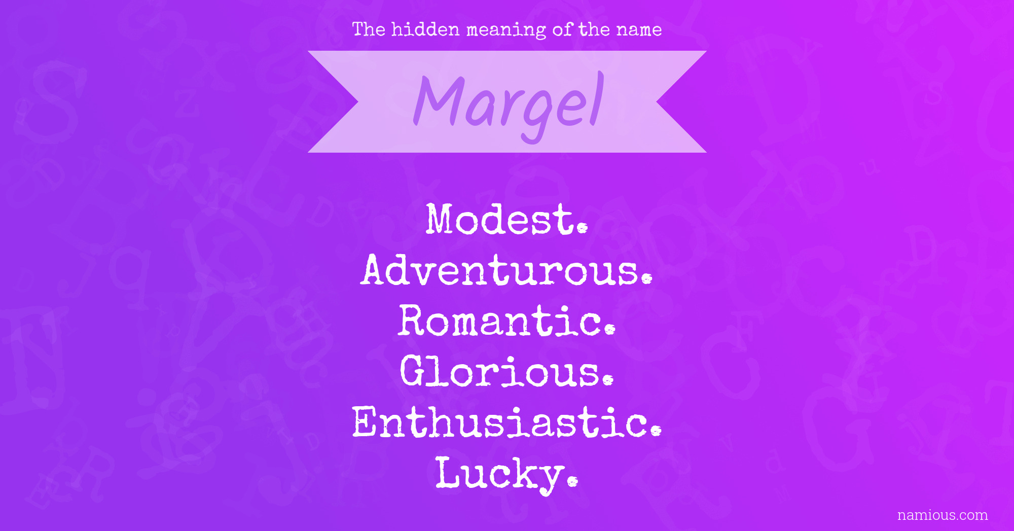 The hidden meaning of the name Margel