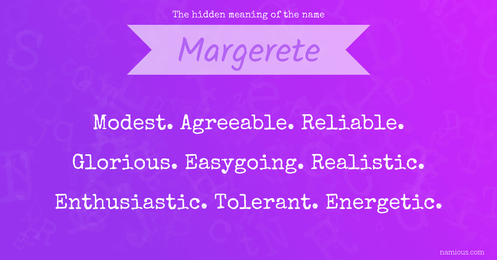 The hidden meaning of the name Margerete