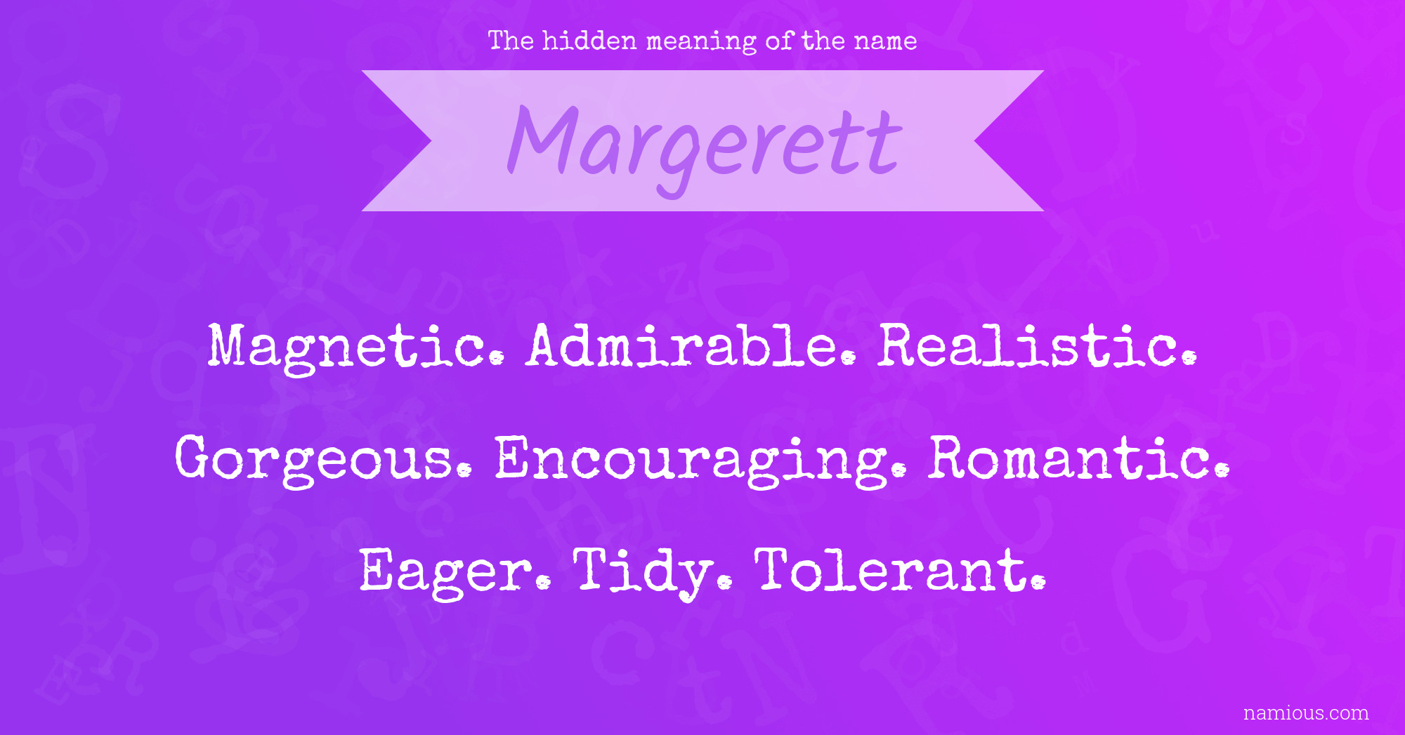 The hidden meaning of the name Margerett