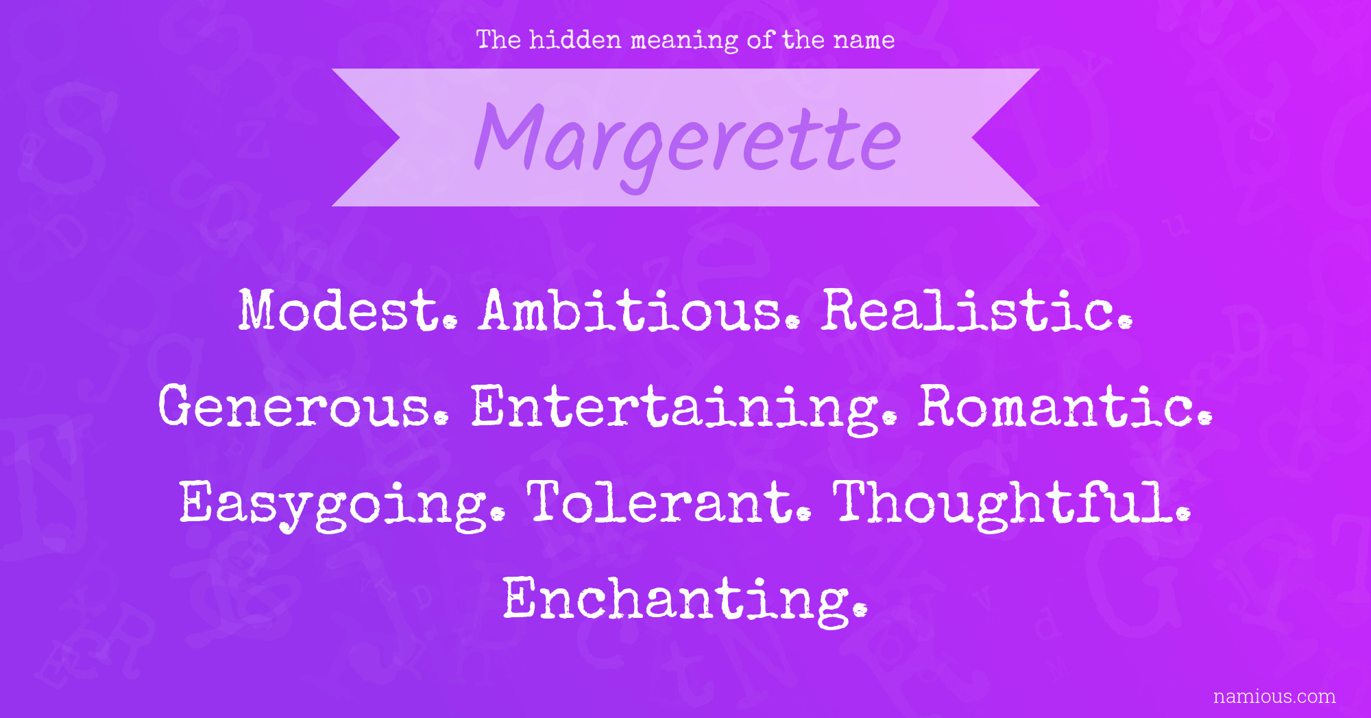 The hidden meaning of the name Margerette