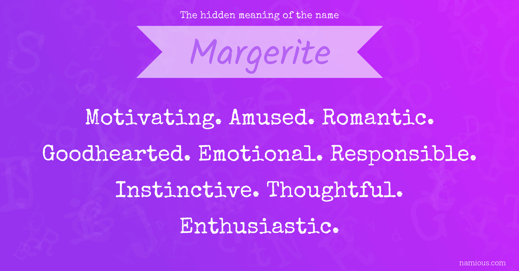 The hidden meaning of the name Margerite