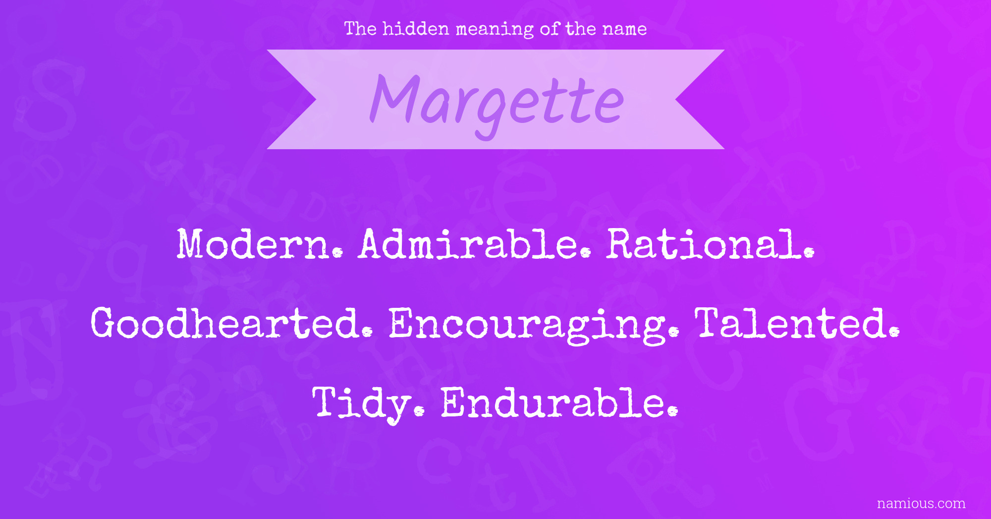 The hidden meaning of the name Margette