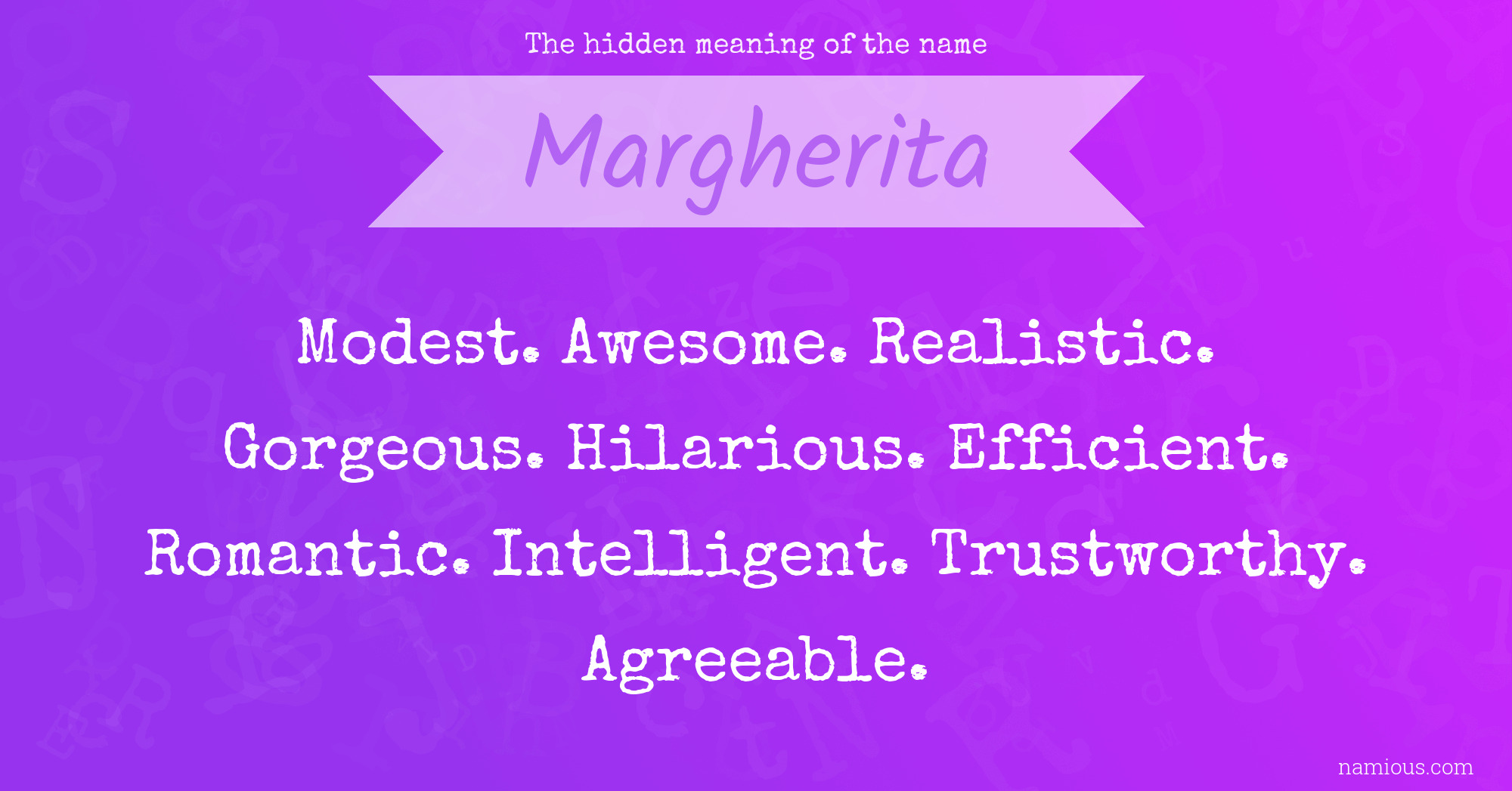 The hidden meaning of the name Margherita