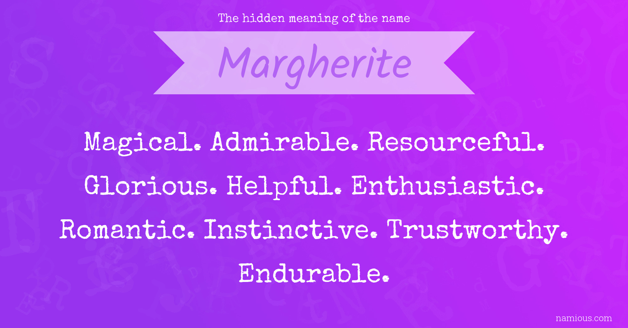 The hidden meaning of the name Margherite